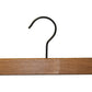 The Rustic Motifs Dark Wood Sustainable Bottom Trouser Skirt Hanger With Clips 37cm with a curved black metal hook and strong metal clips is portrayed against a plain white background.
