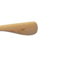 A close-up image of the tip of a wooden spatula against a white background. The spatula, akin to a Rustic Motifs Natural Wooden Jacket Hanger with Trouser Bar 44cm, is light brown with a smooth, slightly rounded end.