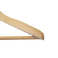 Close-up of a Rustic Motifs Natural Wooden Jacket Hanger with Trouser Bar 39cm against a white background. Only a section of the hanger is visible, showcasing the smooth finish and natural wood grain, perfect for eco-conscious closet organization.