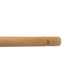 A close-up image of the end of a Natural Wooden Thick Top Jacket and Bridal Hanger 39cm with a smooth, cylindrical shape. The hanger, from Rustic Motifs, appears to be made of light-colored wood and has a rounded tip. The background is plain white.