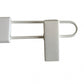 A white wooden clip bottom hanger, 37cm, by Rustic Motifs with a squared flat handle and a rectangular protrusion, featuring an elongated thin section ending in a loop. This isolated item against a plain white background resembles the precision of premium wood hangers for crease-free garment organization.