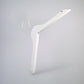 A White Wooden Clothes Hanger with Notch 44cm by Rustic Motifs with a simple, minimalist design is shown against a plain grey background. The high-quality clothes hanger has a hook at the top for hanging on a rod and is slightly angled to display its form clearly, perfect for closet organization.